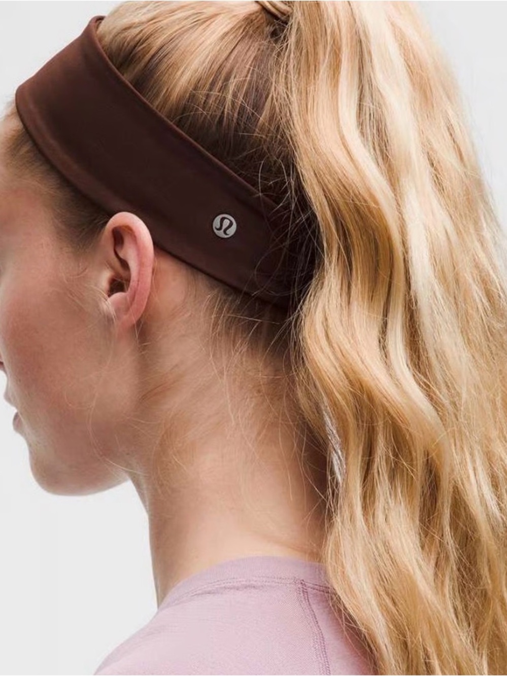 lululemon athletica BROWN Fly away tamer Wide Sweat-Wicking Headband